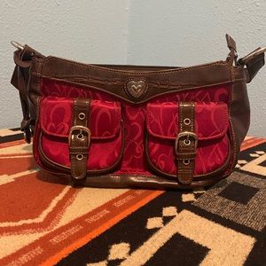 Brocade Barbic Fabric Heart Handbag